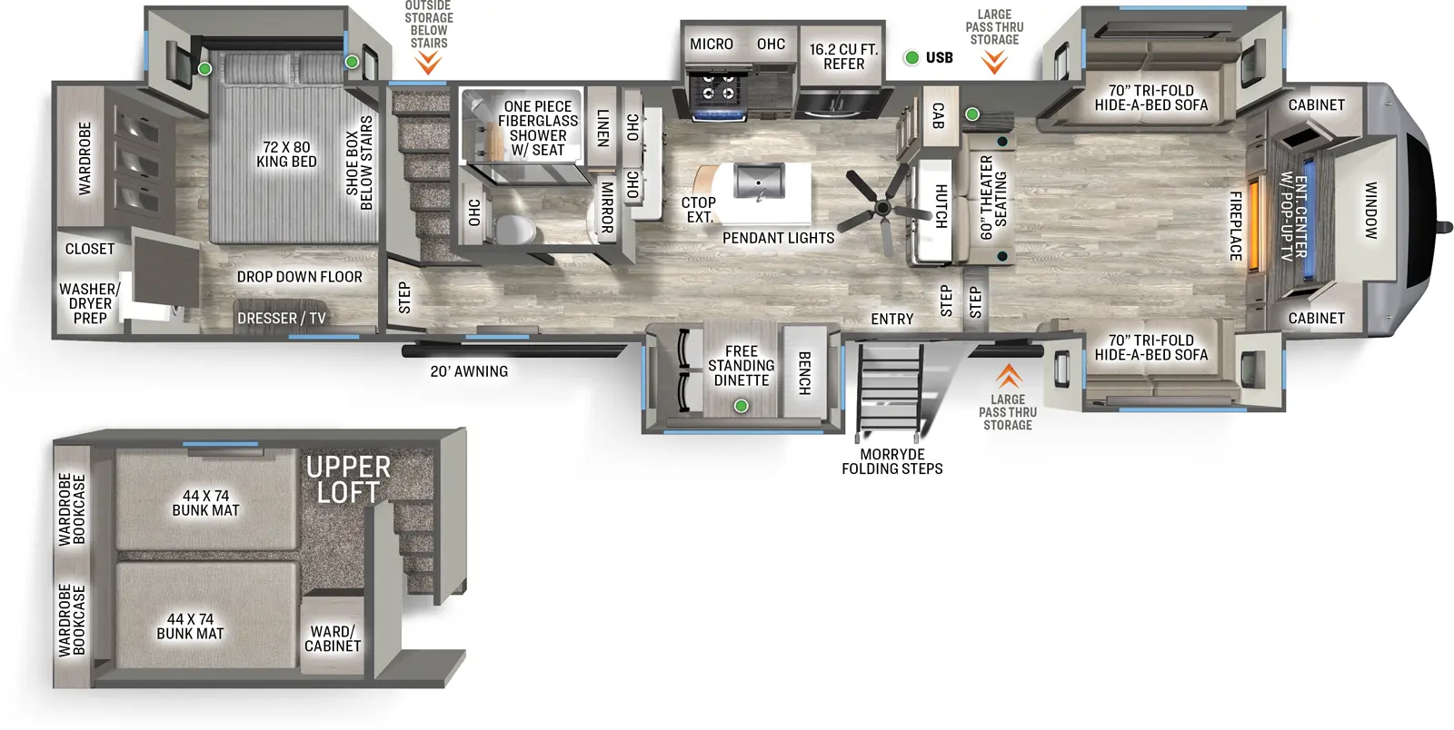 Sierra Fifth Wheels 3990FL Floorplan